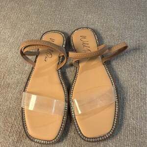 Wild Pair Celest Embellished Open Toe Slingback Sandals